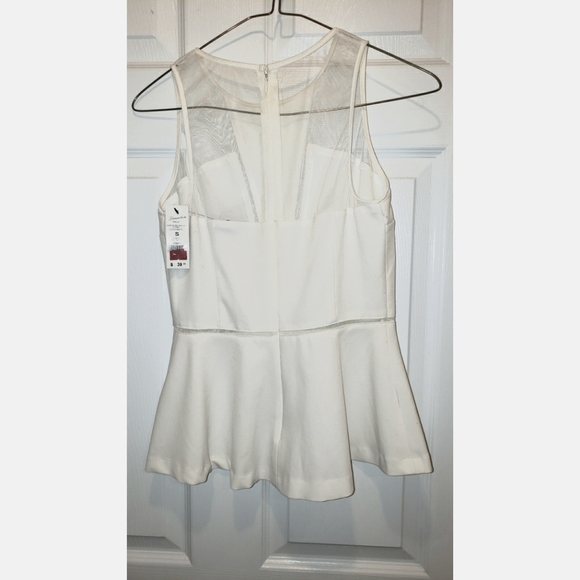 White Sleeveless Peplum Top - Picture 2 of 2